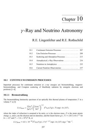 Gamma-Ray and Neutrino Astronomy