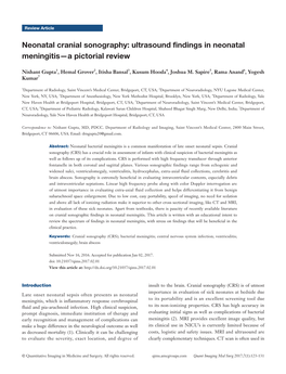 Ultrasound Findings in Neonatal Meningitis—A Pictorial Review