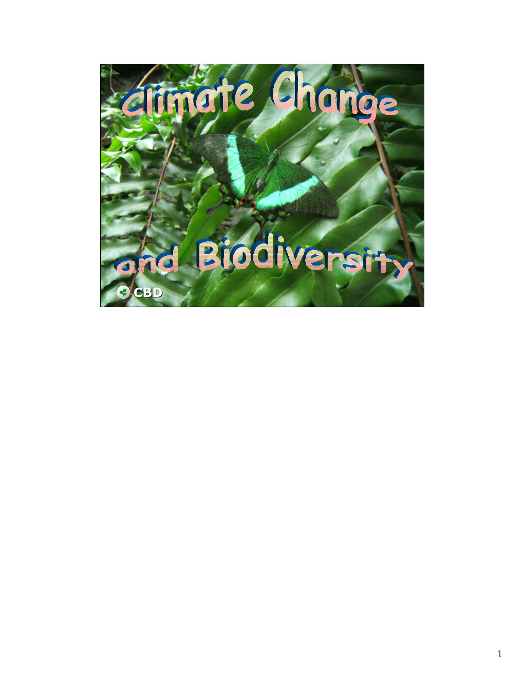 Climate Change and Biodiversity