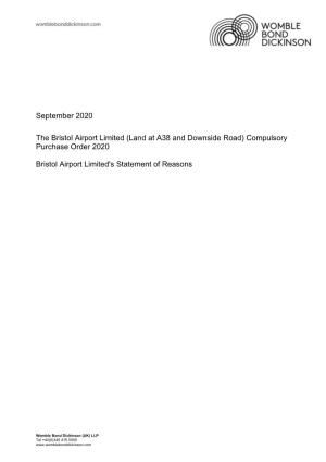 (Land at A38 and Downside Road) Compulsory Purchase Order 2020 Bristol Airport Limite