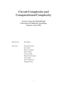 Circuit Complexity and Computational Complexity