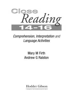 Close Reading 14-16