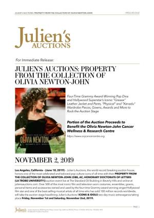 November 2, 2019 Julien's Auctions: Property From