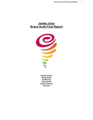 Jamba Juice Brand Audit Final Report