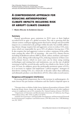 A Comprehensive Approach for Reducing Anthropogenic Climate Impacts Including Risk of Abrupt Climate Changes *