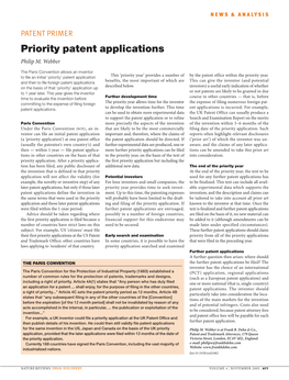Priority Patent Applications Philip M