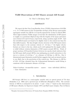 VLBI Observations of Sio Masers Around AH Scorpii