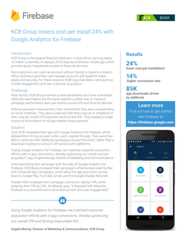 KCB Group Lowers Cost Per Install 24% with Google Analytics for Firebase