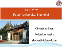 FPCP 2021 Fudan University, Shanghai
