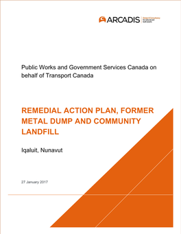 Remedial Action Plan, Former Metal Dump and Community Landfill