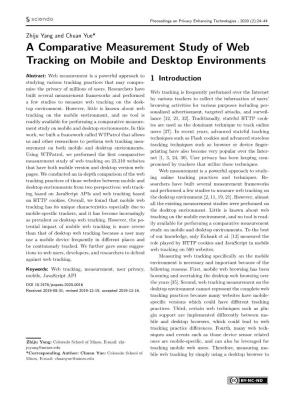 A Comparative Measurement Study of Web Tracking on Mobile and Desktop Environments