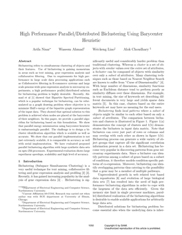 High Performance Parallel/Distributed Biclustering Using Barycenter Heuristic