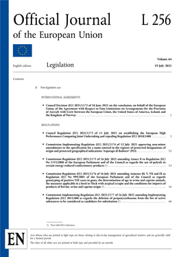 Official Journal L 256 of the European Union