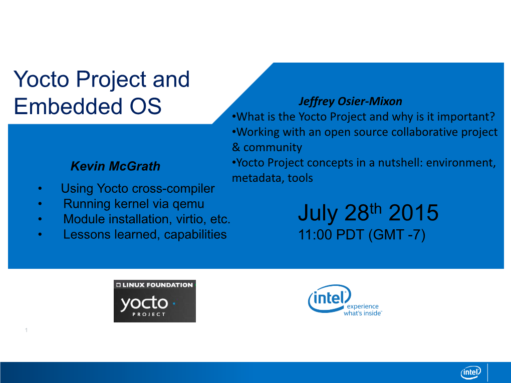 Yocto Project and Embedded OS