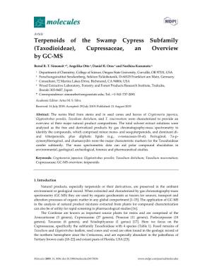 (Taxodioideae), Cupressaceae, an Overview by GC-MS