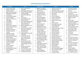 International House Sample Menu