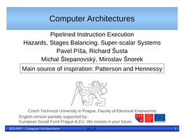 Pipelined Instruction Executionhazards, Stages
