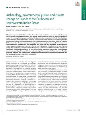 Archaeology, Environmental Justice, and Climate Change on Islands of the Caribbean and Southwestern Indian Ocean