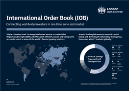 International Order Book (IOB) Connecting Worldwide Investors in One Time Zone and Market