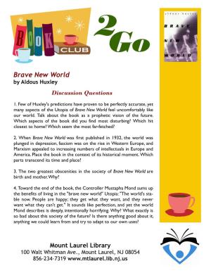 Brave New World by Aldous Huxley Discussion Questions