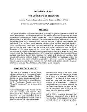 Iac-04-Iaa.3.8.3.07 the Lunar Space Elevator