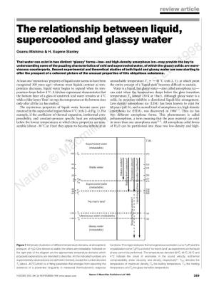 The Relationship Between Liquid, Supercooled and Glassy Water