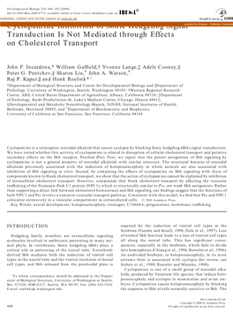 Cyclopamine Inhibition of Sonic Hedgehog Signal Transduction Is