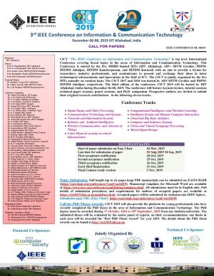 3Rd IEEE Conference on Information & Communication Technology December 06-08, 2019 IIIT Allahabad, India