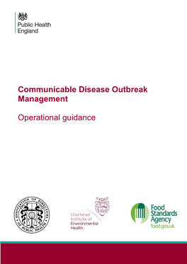 Communicable Disease Outbreak Management: Operational Guidance About Public Health England