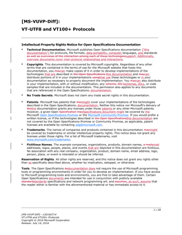 [MS-VUVP-Diff]: VT-UTF8 and VT100+ Protocols