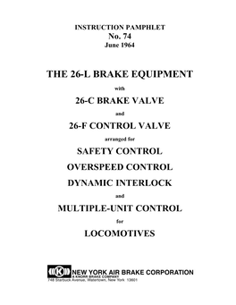 The 26-L Brake Equipment