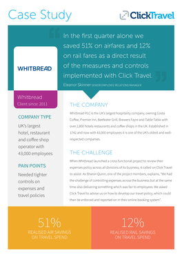 51% on Airfares and 12% on Rail Fares As a Direct Result of the Measures and Controls Implemented with Click Travel