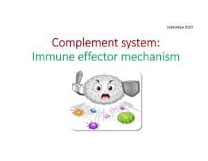 Complement System: Immune Effector Mechanism Subhadipa 2020 What Is Complement System??? • Humoral Branch of the Immune System