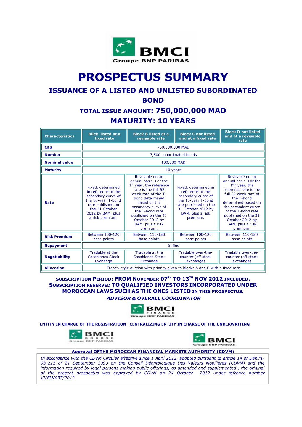 Prospectus Summary