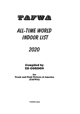 All-TIME WORLD INDOOR LIST 2020