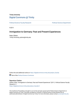 Immigration to Germany: Past and Present Experiences