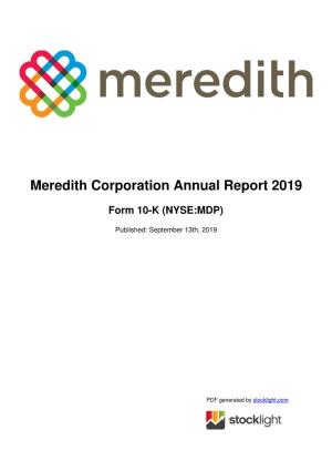 Meredith Corporation Annual Report 2019