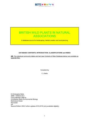 British Wild Plants in Natural Associations