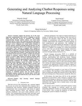 Generating and Analyzing Chatbot Responses Using Natural Language Processing