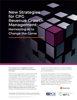 New Strategies for CPG Revenue Growth Management: Harnessing AI to Change the Game