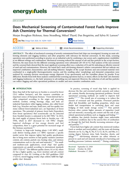 Does Mechanical Screening of Contaminated