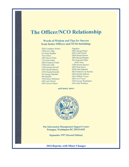 The Officer/NCO Relationship: Words of Wisdom and Tips for Success (1997)