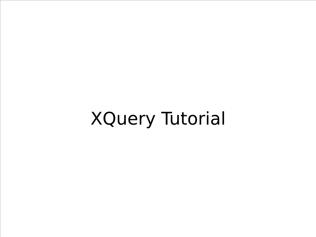 Xquery Tutorial