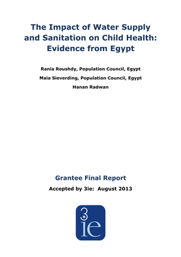The Impact of Water Supply and Sanitation on Child Health: Evidence from Egypt
