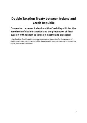 Double Taxation Treaty Between Ireland and Czech Republic