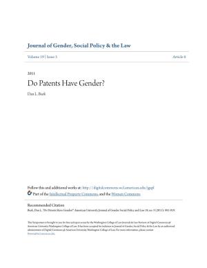 Do Patents Have Gender? Dan L