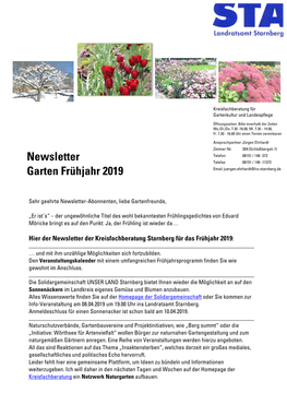 Newsletter Garten Frühjahr 2019