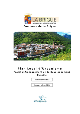 Plan Local D'urbanisme P�Ojet D’A���Age�E�T Et De D�Veloppe�E�T Durable