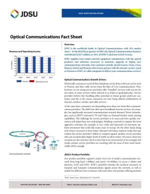 Optical Communications Fact Sheet
