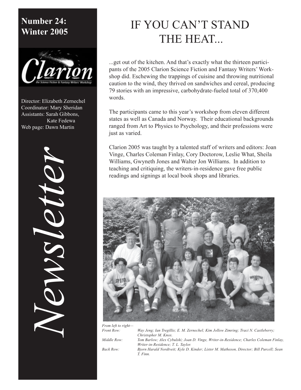 Winter 2005 Clarion Workshop Newsletter